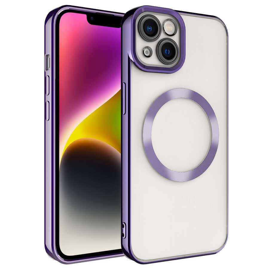 Apple iPhone 14 Plus Uyumlu Kılıf M-safe Wireless Şarj Özellikli Zore Setro Silikon