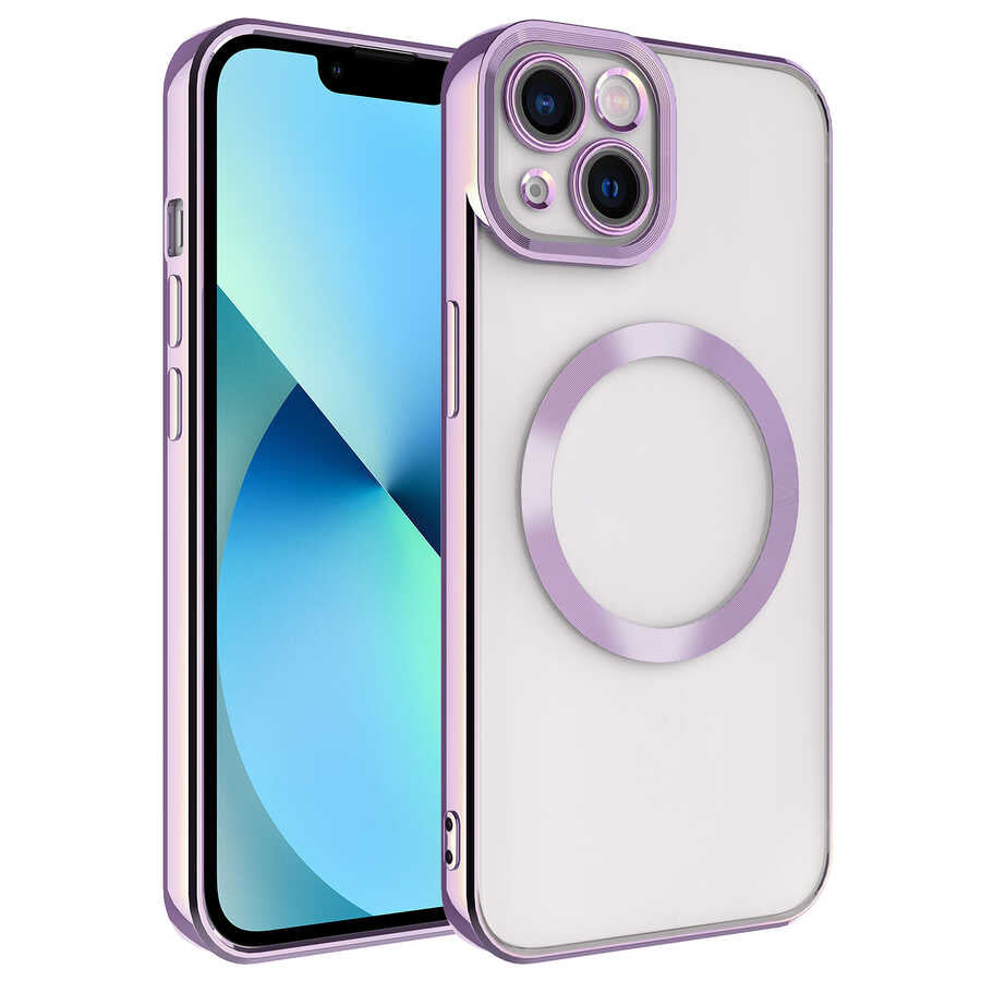 Apple iPhone 14 Plus Uyumlu Kılıf M-safe Wireless Şarj Özellikli Zore Setro Silikon