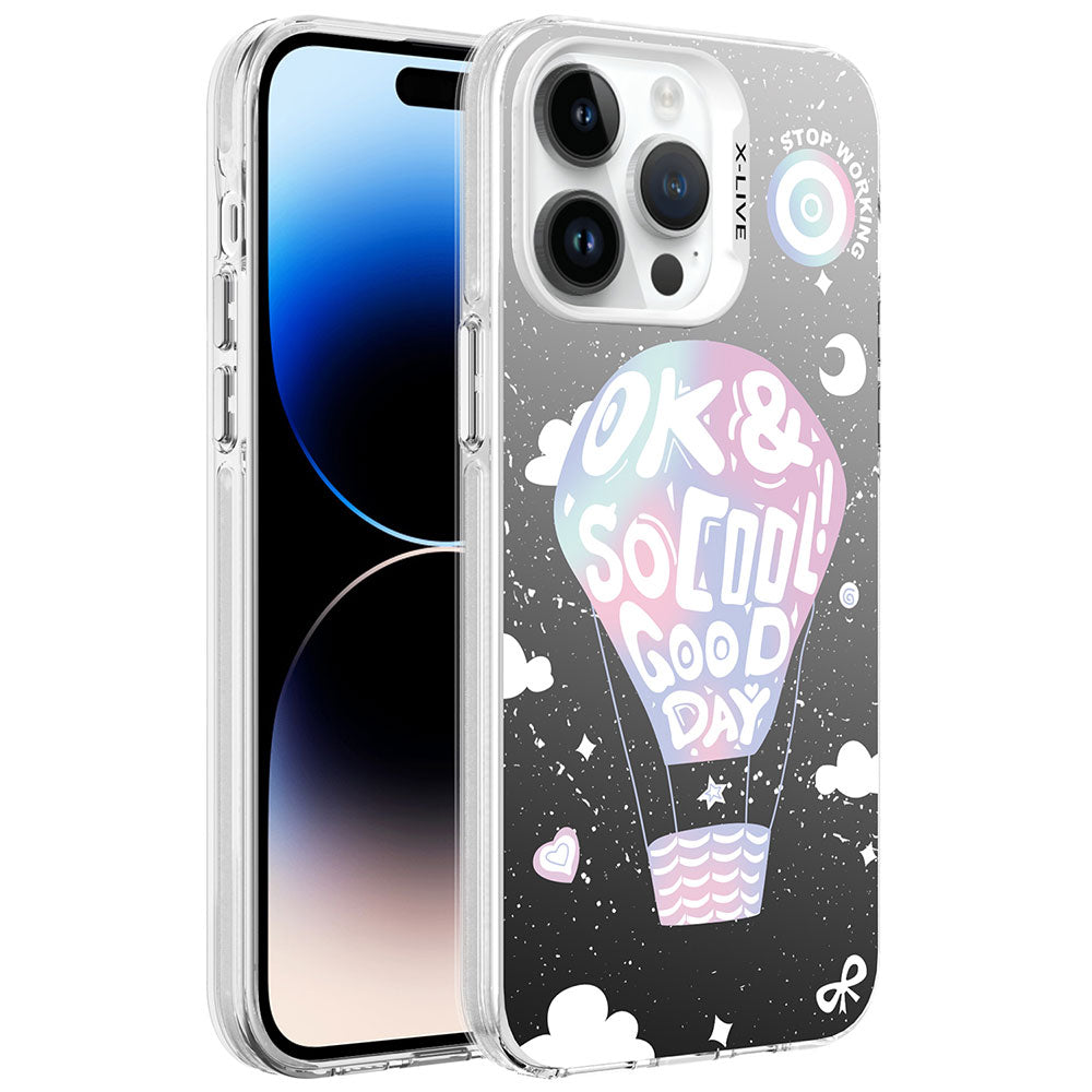 Apple iPhone 14 Pro Uyumlu Kılıf Desenli Zore Silver Sert Kapak