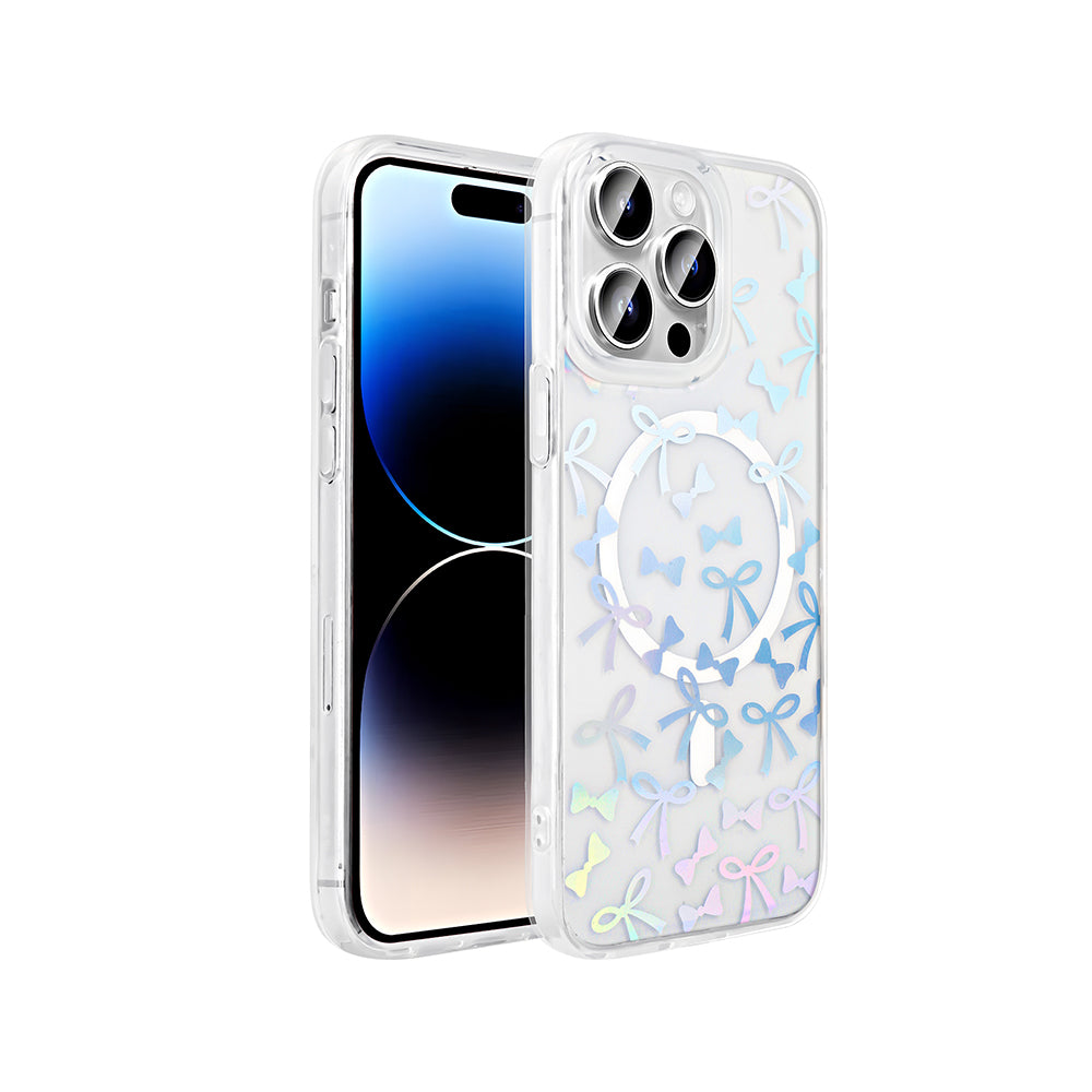 Apple iPhone 14 Pro Uyumlu Kılıf M-Safe Şarj Özellikli Şeffaf Zore Folk Sert Kapak