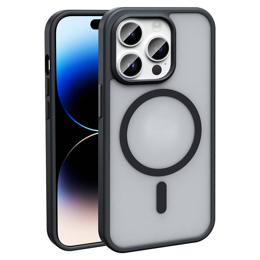 Apple iPhone 14 Pro Uyumlu Kılıf M-safe Şarj Özellikli Mat Arka Yüzey Zore Sio Kapak