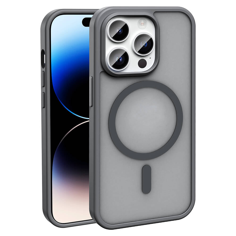 Apple iPhone 14 Pro Uyumlu Kılıf M-safe Şarj Özellikli Mat Arka Yüzey Zore Sio Kapak