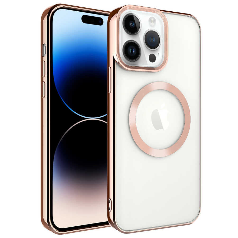 Apple iPhone 14 Pro Uyumlu Kılıf M-safe Wireless Şarj Özellikli Zore Setro Silikon