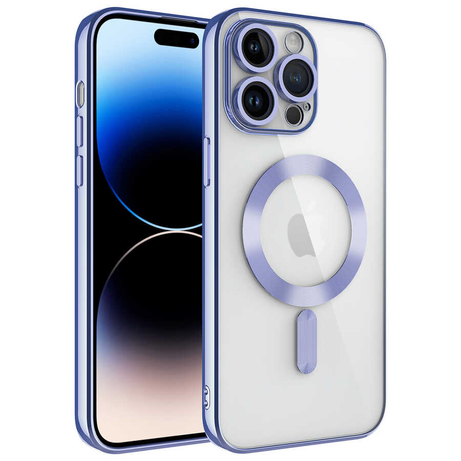 Apple iPhone 14 Pro Max Uyumlu Kılıf Kamera Korumalı M-safe Wireless Şarj Özellikli Zore Demre Kapak