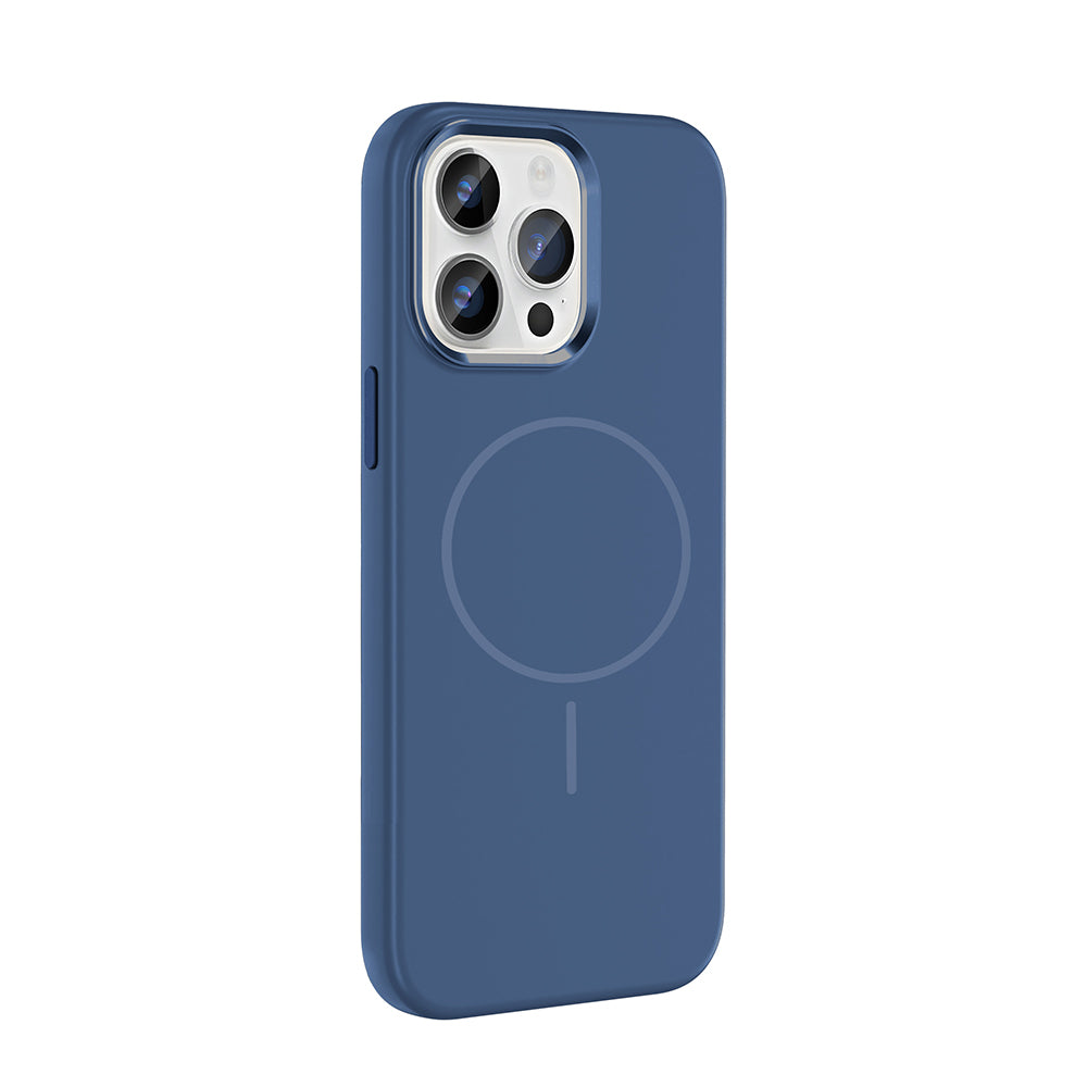 Apple iPhone 14 Pro Max Uyumlu Kılıf M-Safe Şarj Özellikli Metal Kamera Çerçeveli Zore Edi Silikon Kapak