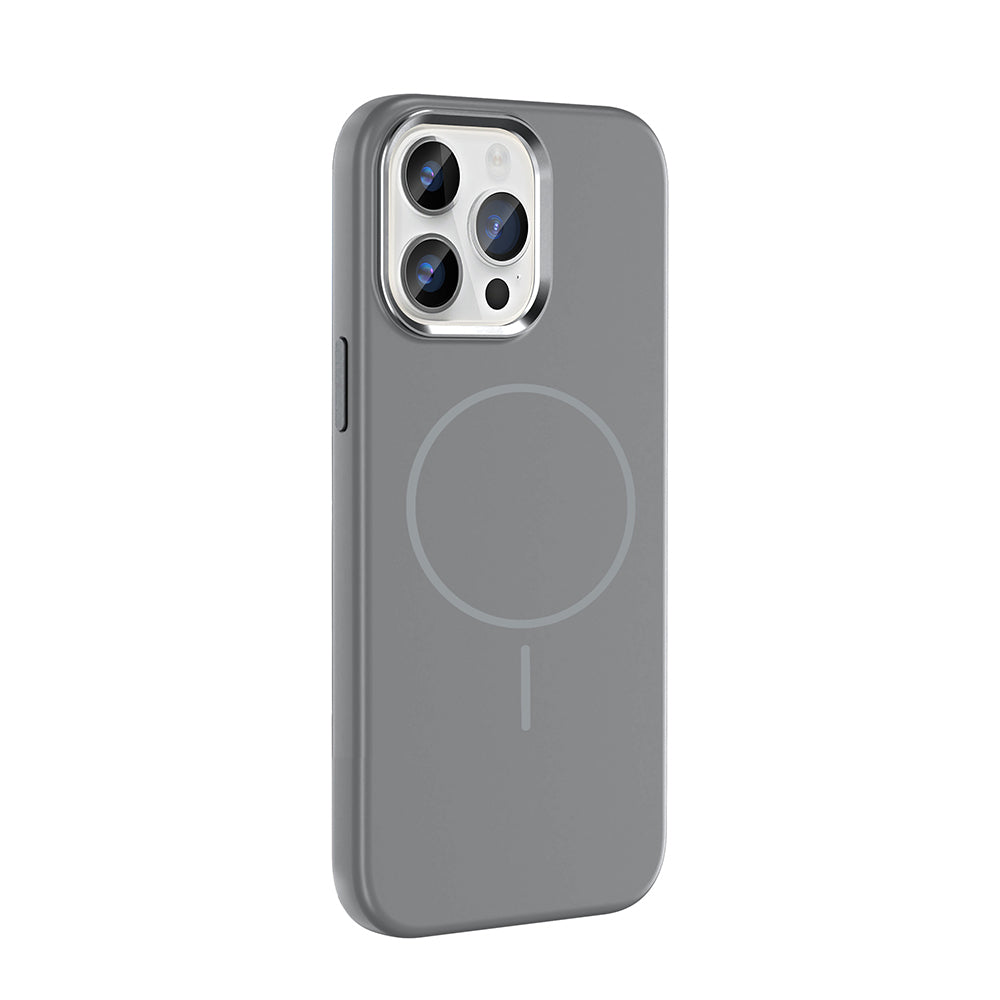 Apple iPhone 14 Pro Max Uyumlu Kılıf M-Safe Şarj Özellikli Metal Kamera Çerçeveli Zore Edi Silikon Kapak