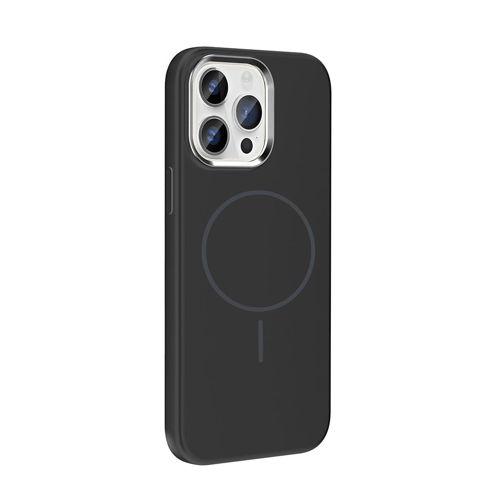 Apple iPhone 14 Pro Max Uyumlu Kılıf M-Safe Şarj Özellikli Metal Kamera Çerçeveli Zore Edi Silikon Kapak