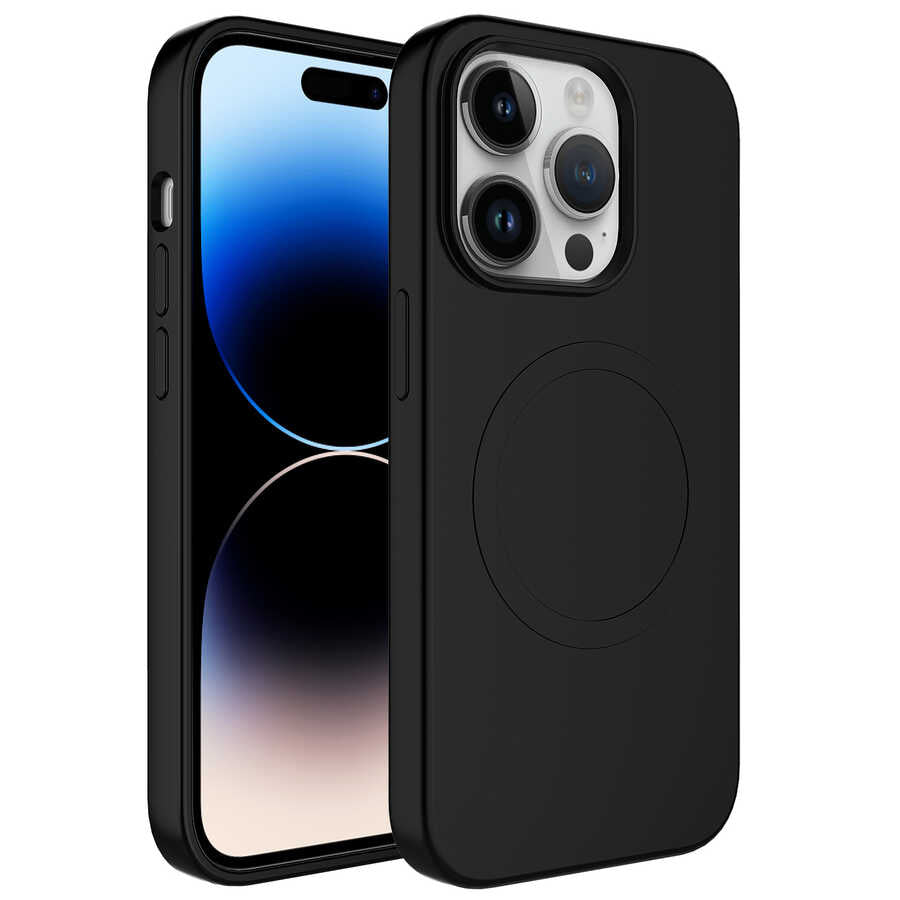 Apple iPhone 14 Pro Max Uyumlu Kılıf M-safe Wireless Şarj Özellikli Pastel Renk Silikon Zore Plas Kapak
