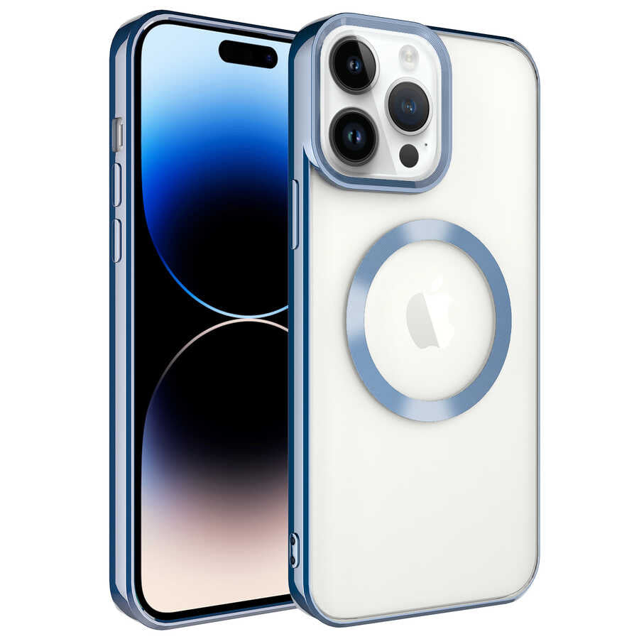 Apple iPhone 14 Pro Max Uyumlu Kılıf M-safe Wireless Şarj Özellikli Zore Setro Silikon