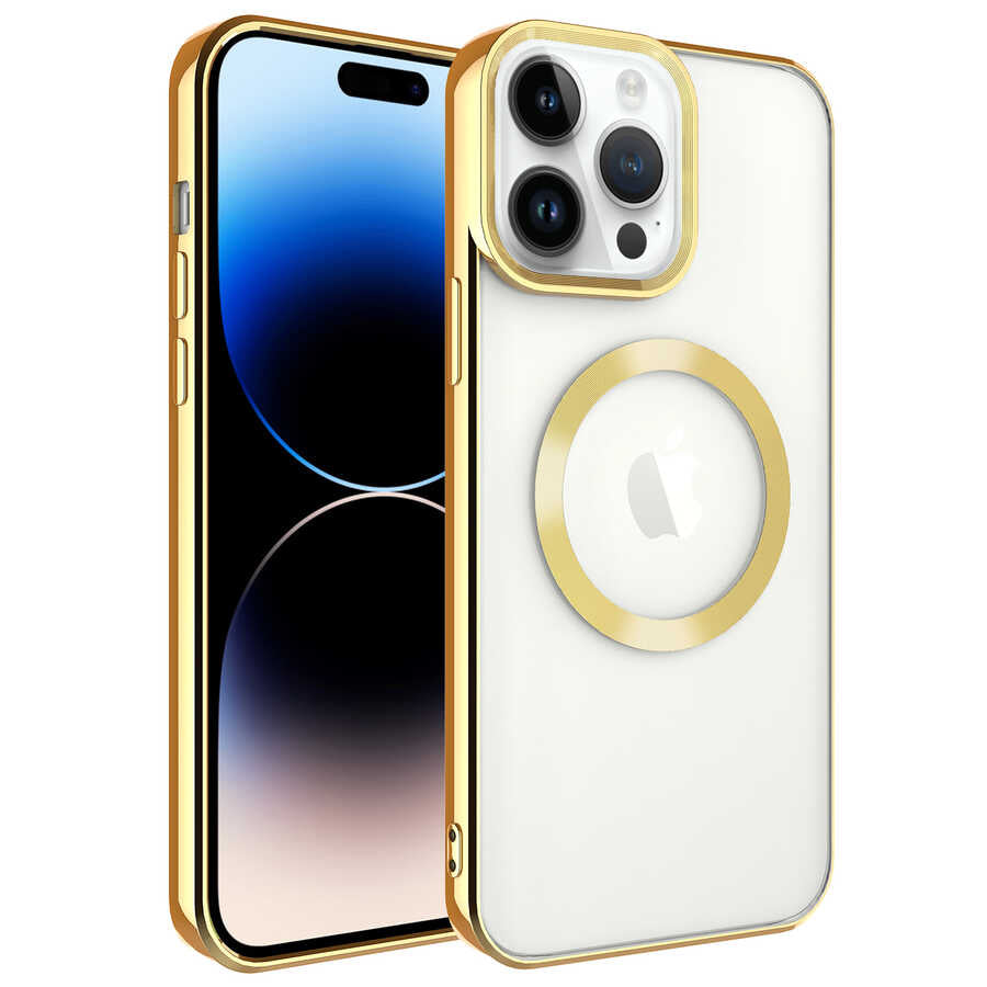 Apple iPhone 14 Pro Max Uyumlu Kılıf M-safe Wireless Şarj Özellikli Zore Setro Silikon