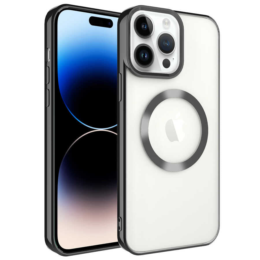 Apple iPhone 14 Pro Max Uyumlu Kılıf M-safe Wireless Şarj Özellikli Zore Setro Silikon