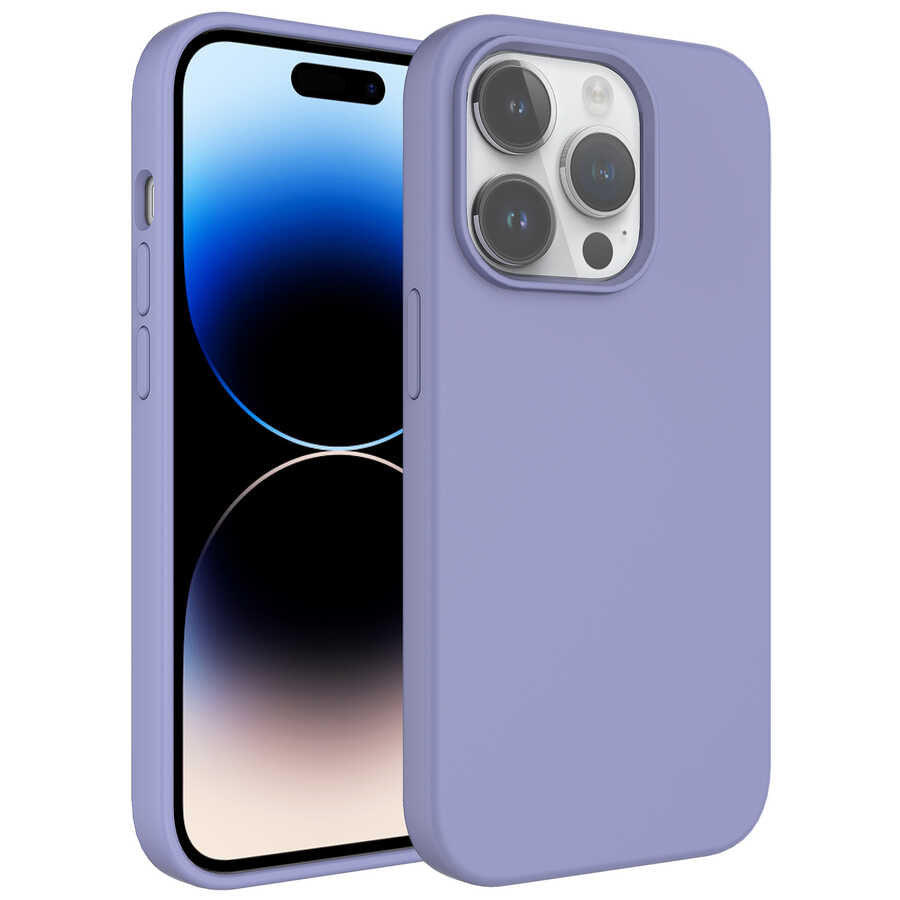 Apple iPhone 14 Pro Max Uyumlu Kılıf Sıvı Teknolojili Silinebilir Sert Zore Kivi Kapak
