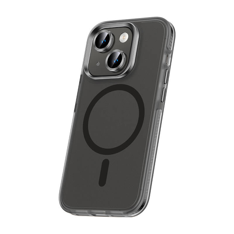Apple iPhone 15 Uyumlu Kılıf Airbagli M-safe Wireless Şarj Özellikli Lens Koruyuculu Zore Klaptika Kapak