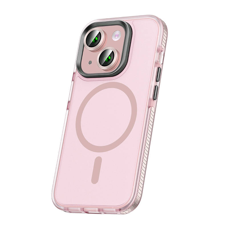 Apple iPhone 15 Uyumlu Kılıf Airbagli M-safe Wireless Şarj Özellikli Lens Koruyuculu Zore Klaptika Kapak