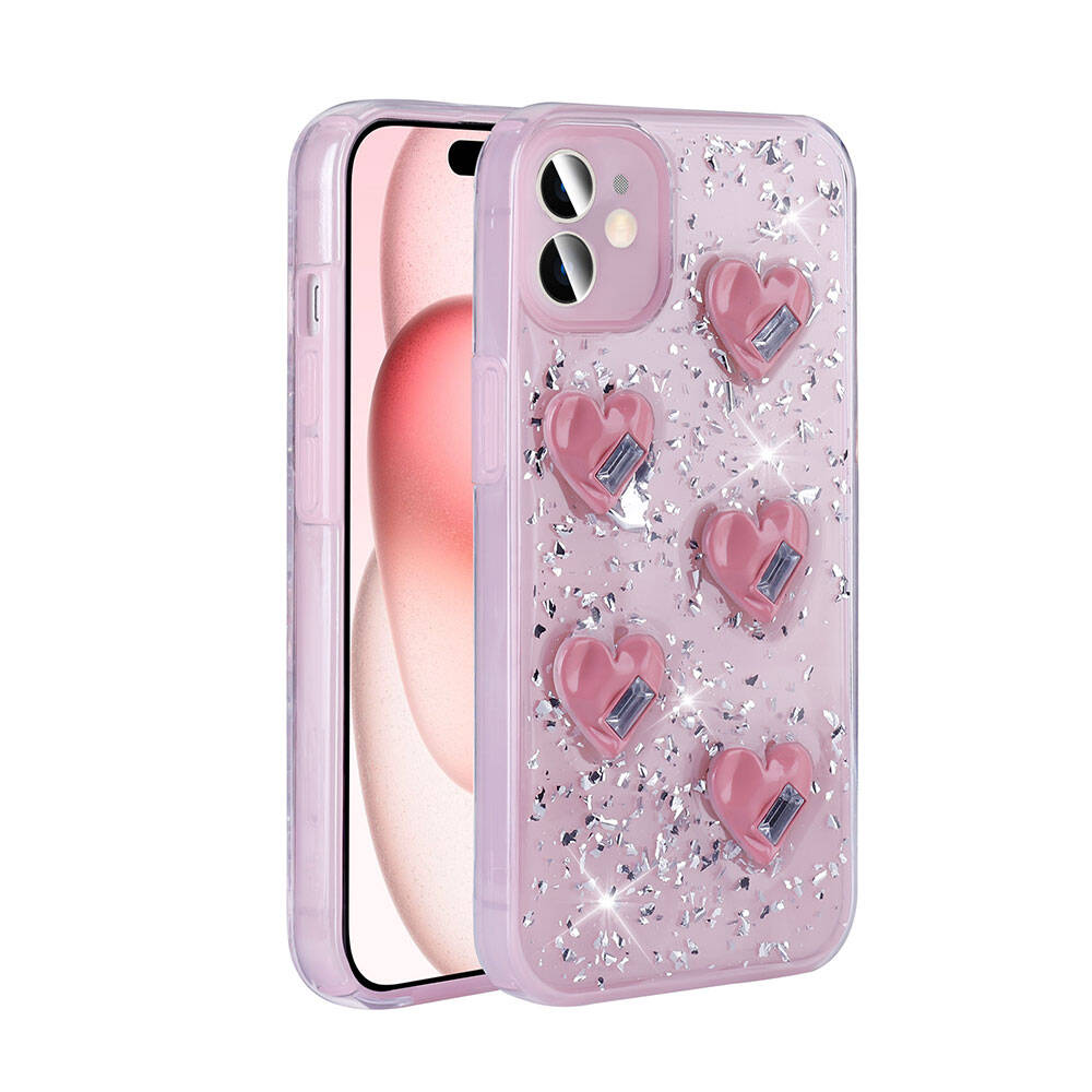 Apple iPhone 15 Uyumlu Kılıf Airbagli Simli Arka Yüzey Zore Işıltı Silikon Kapak