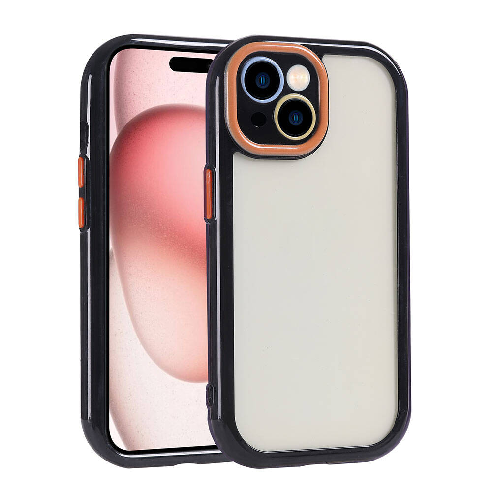 Apple iPhone 15 Uyumlu Kılıf Kamera Korumalı Renkli Kenar ve Çerçeve Tasarımlı Zore Vitamin Kapak