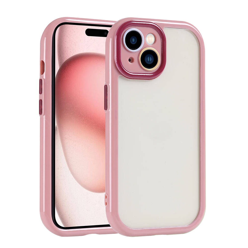Apple iPhone 15 Uyumlu Kılıf Kamera Korumalı Renkli Kenar ve Çerçeve Tasarımlı Zore Vitamin Kapak