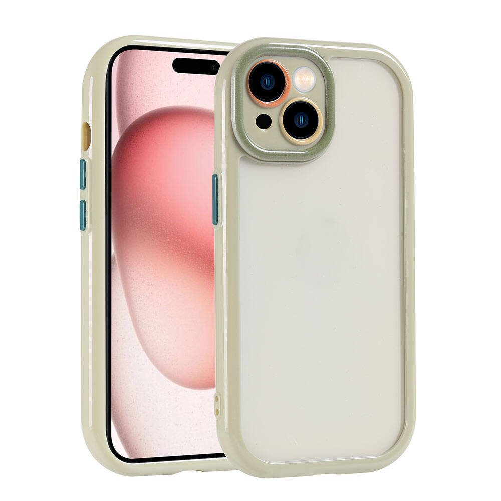 Apple iPhone 15 Uyumlu Kılıf Kamera Korumalı Renkli Kenar ve Çerçeve Tasarımlı Zore Vitamin Kapak