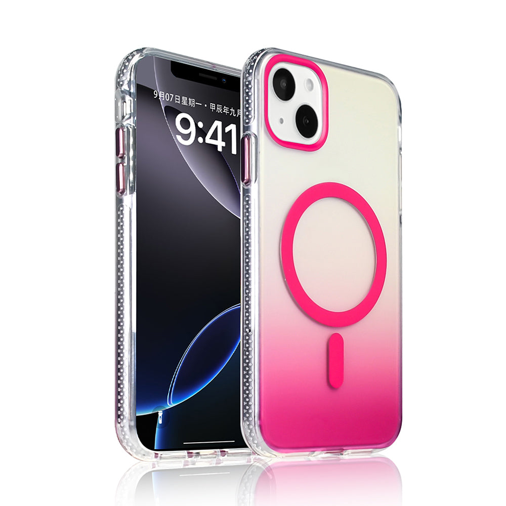 Apple iPhone 15 Uyumlu Kılıf M-safe Şarj Özellikli Transparan Renk Geçişli Zore Toros Kapak