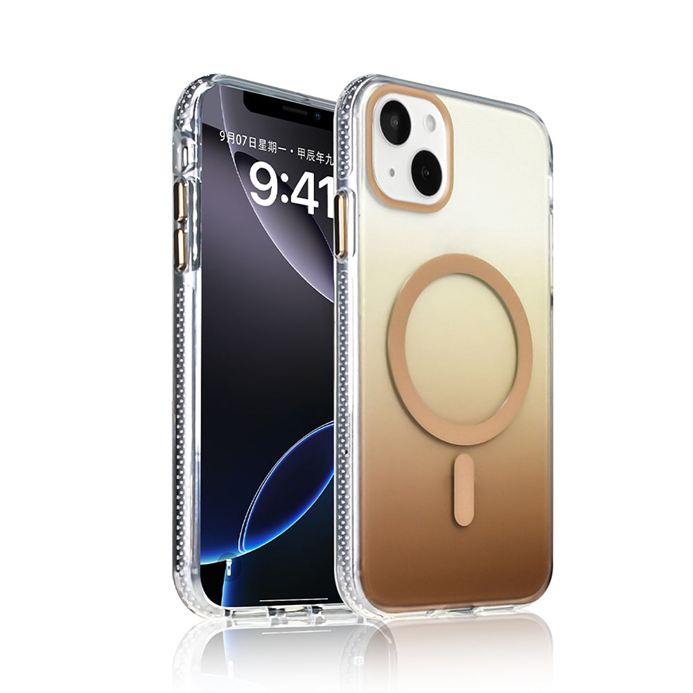 Apple iPhone 15 Uyumlu Kılıf M-safe Şarj Özellikli Transparan Renk Geçişli Zore Toros Kapak