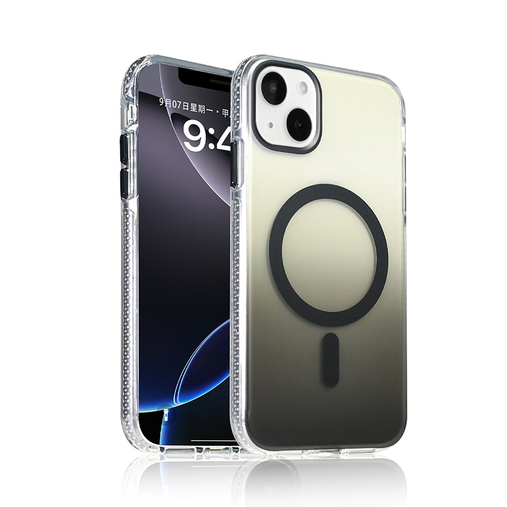 Apple iPhone 15 Uyumlu Kılıf M-safe Şarj Özellikli Transparan Renk Geçişli Zore Toros Kapak