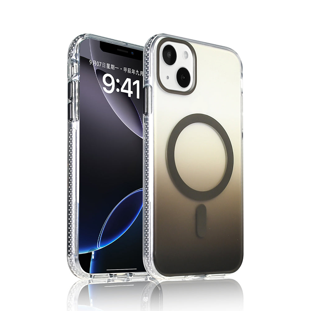 Apple iPhone 15 Uyumlu Kılıf M-safe Şarj Özellikli Transparan Renk Geçişli Zore Toros Kapak
