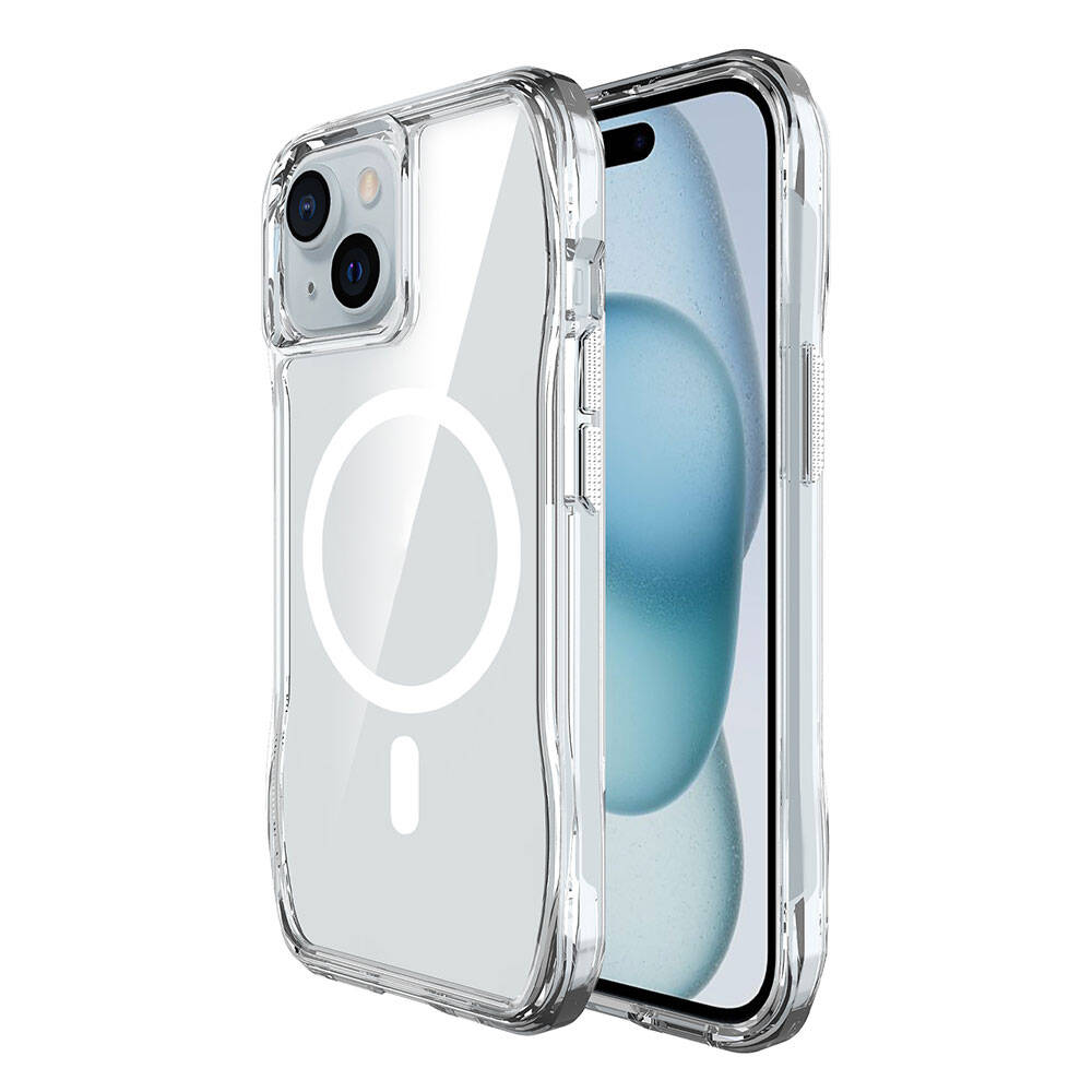 Apple iPhone 15 Uyumlu Kılıf M-safe Şarj Özellikli Airbagli Şeffaf Zore İncek Kapak