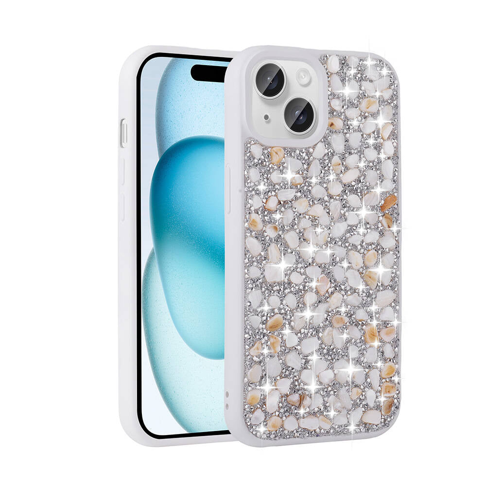 Apple iPhone 15 Uyumlu Kılıf Parlak Taşlı Tasarım Zore Linea Kapak