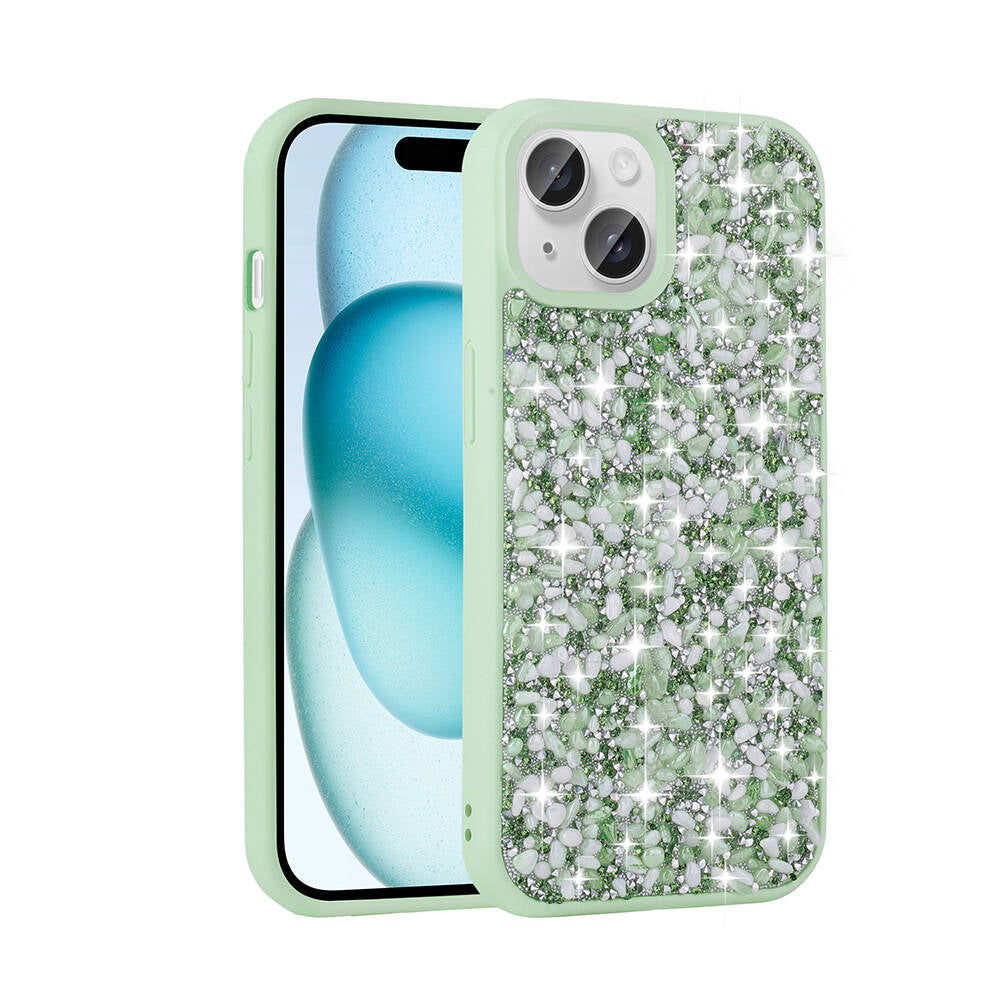Apple iPhone 15 Uyumlu Kılıf Parlak Taşlı Tasarım Zore Linea Kapak