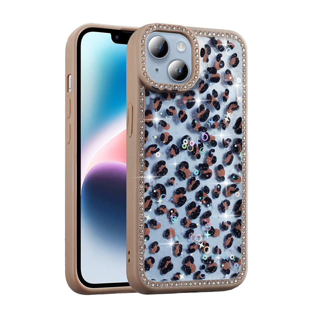 Apple iPhone 15 Uyumlu Kılıf Taşlı ve Simli Tasarım Zore Azra Kapak