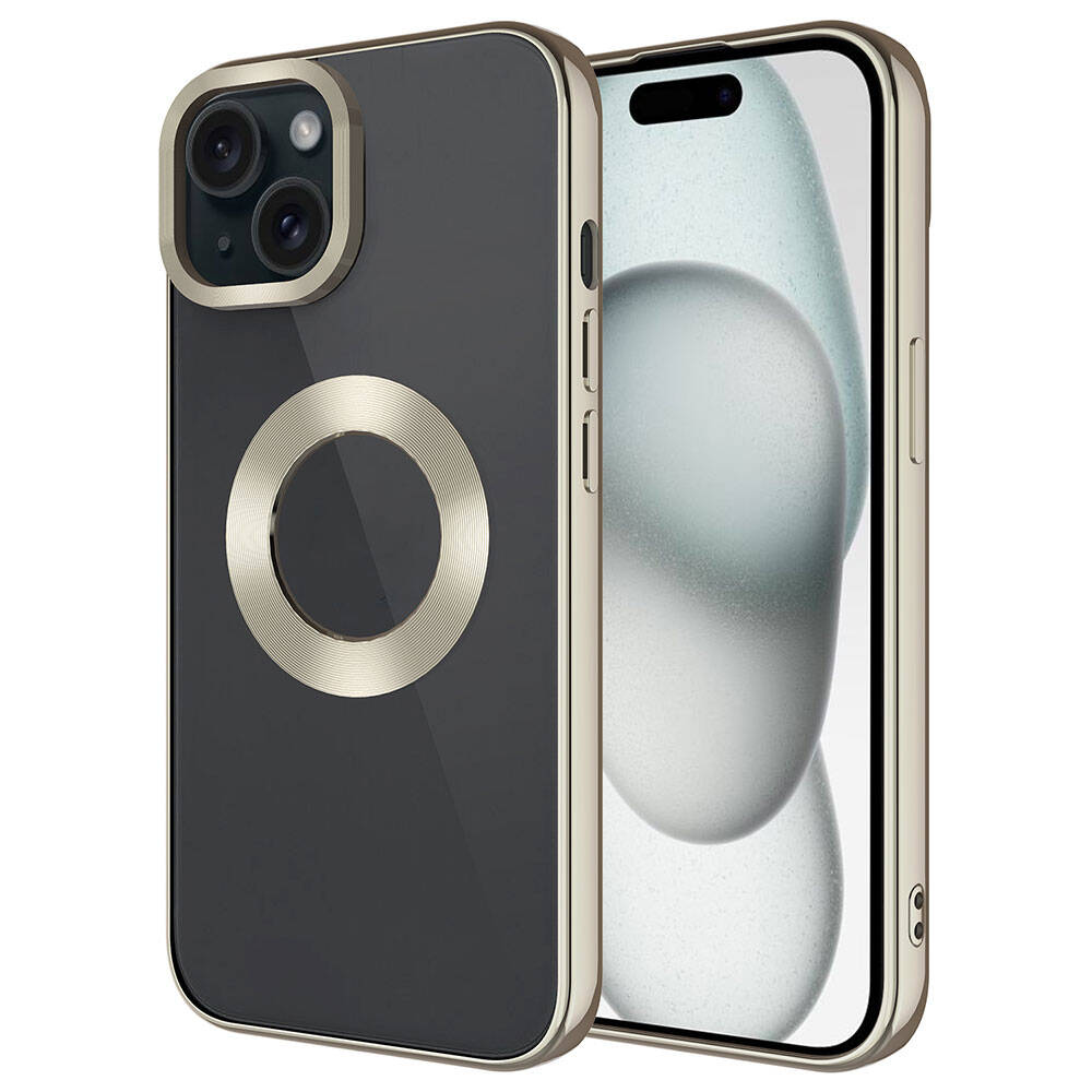 Apple iPhone 15 Uyumlu Kılıf Tek Kamera Çerçeveli Logo Gösteren Zore Omega Kapak
