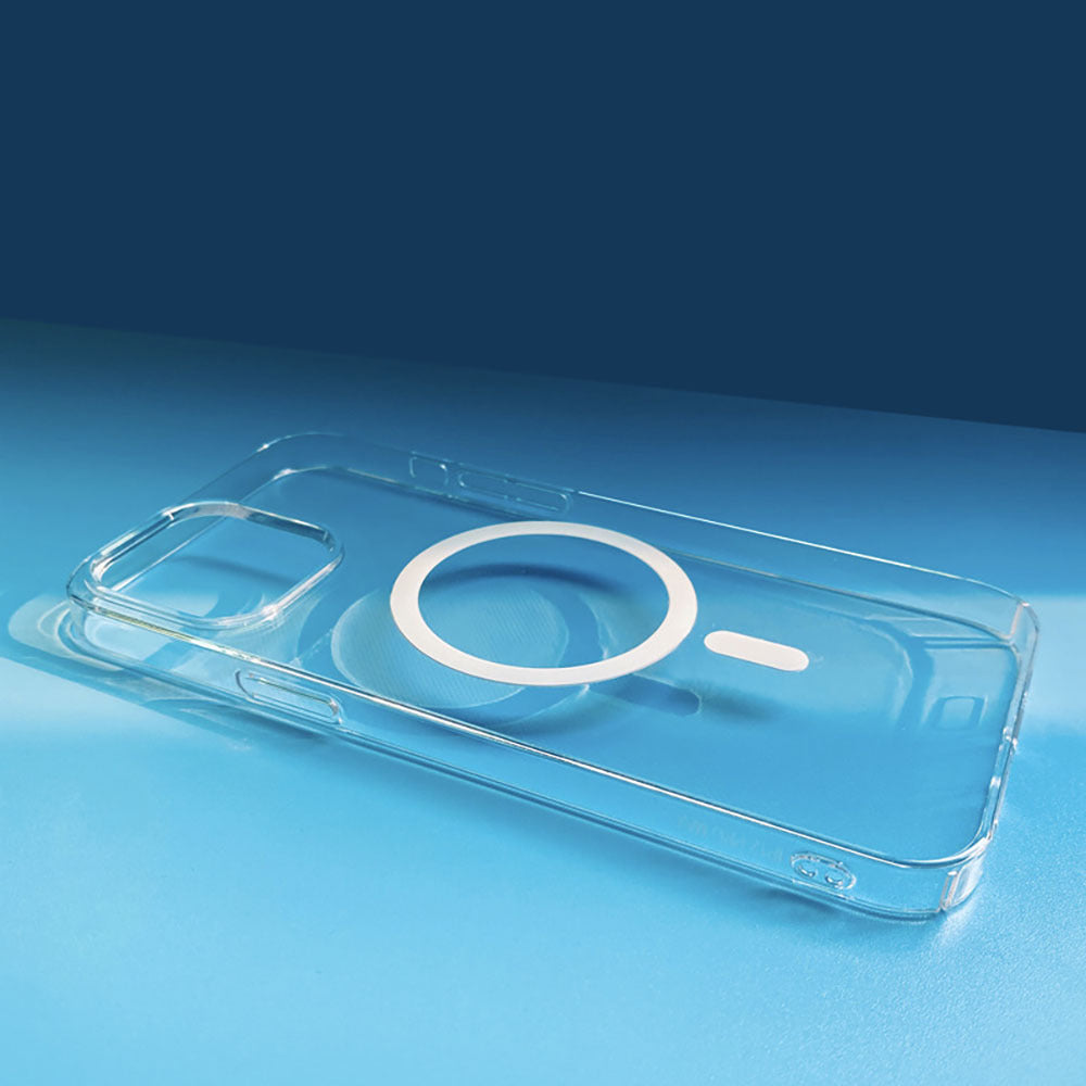 Apple iPhone 15 Plus Kamera Korumalı M-Safe Şarj Özellikli Şeffaf Zore London Sert PC Kapak