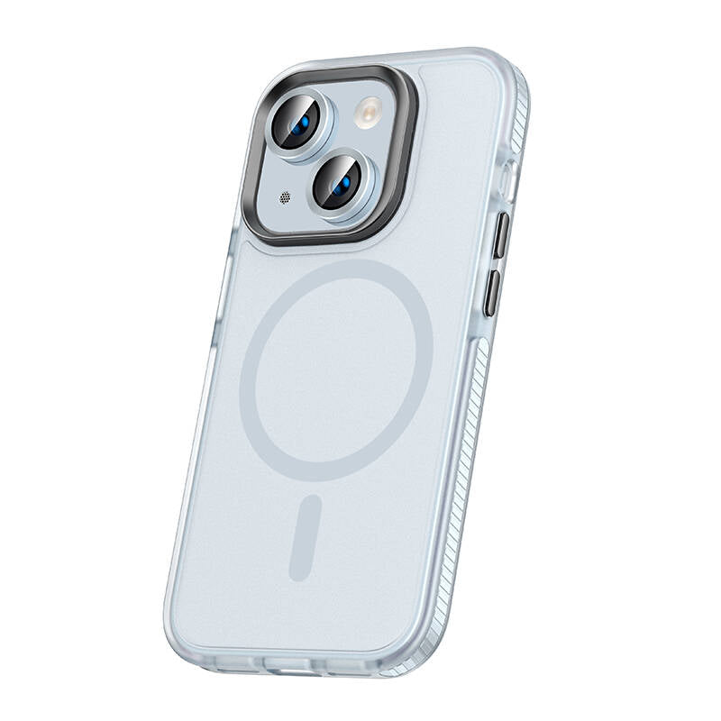 Apple iPhone 15 Plus Uyumlu Kılıf Airbagli M-safe Wireless Şarj Özellikli Lens Koruyuculu Zore Klaptika Kapak