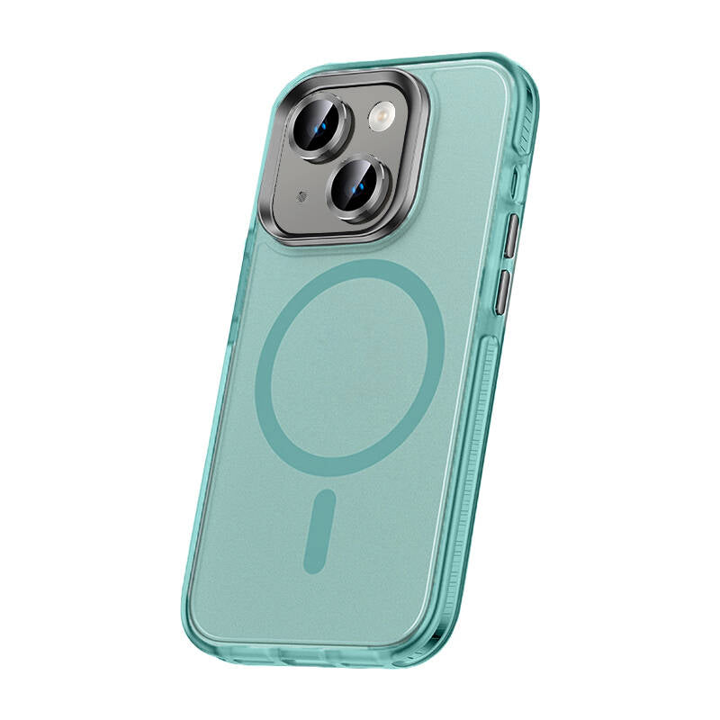 Apple iPhone 15 Plus Uyumlu Kılıf Airbagli M-safe Wireless Şarj Özellikli Lens Koruyuculu Zore Klaptika Kapak