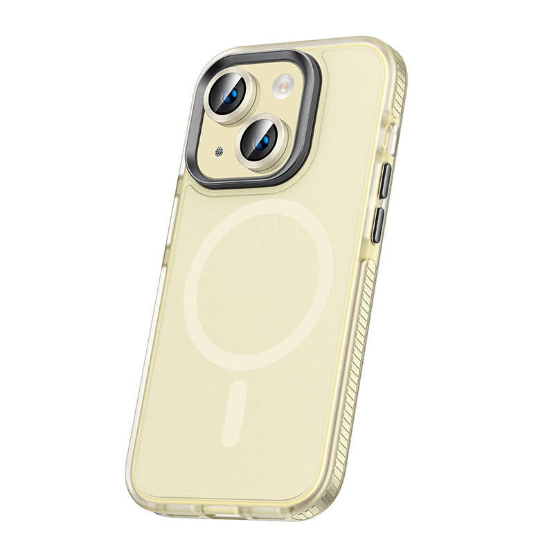 Apple iPhone 15 Plus Uyumlu Kılıf Airbagli M-safe Wireless Şarj Özellikli Lens Koruyuculu Zore Klaptika Kapak