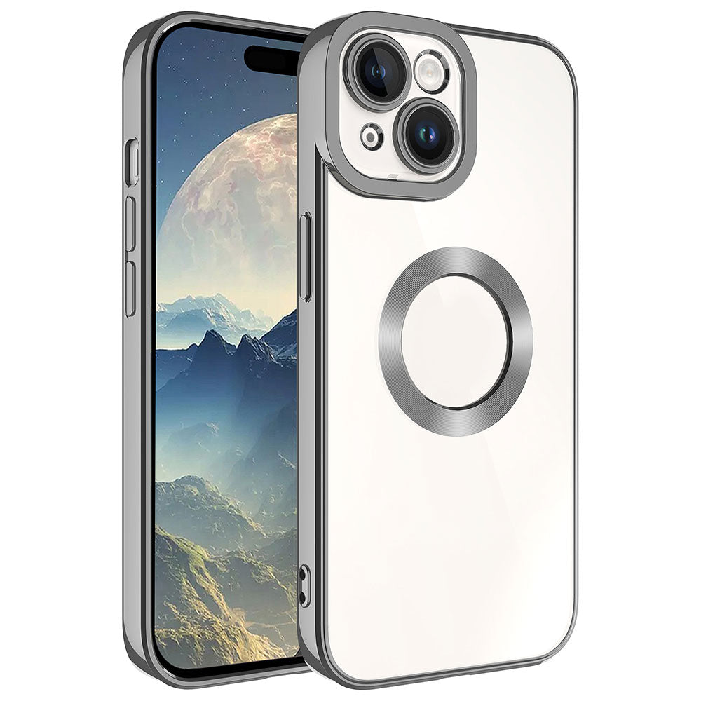 Apple iPhone 15 Plus Uyumlu Kılıf Kamera Korumalı Logo Gösteren Zore Omega Kapak