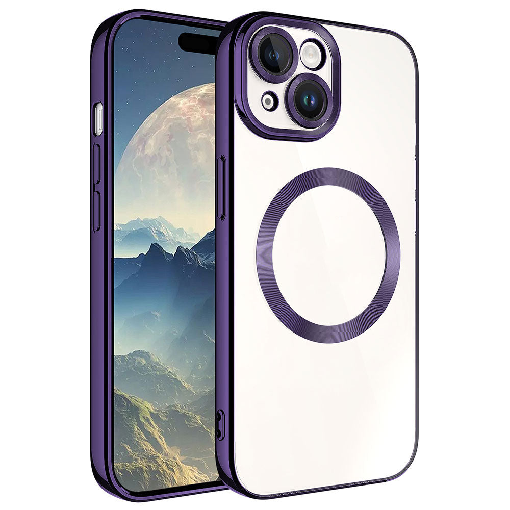 Apple iPhone 15 Plus Uyumlu Kılıf M-safe Wireless Şarj Özellikli Zore Setro Silikon