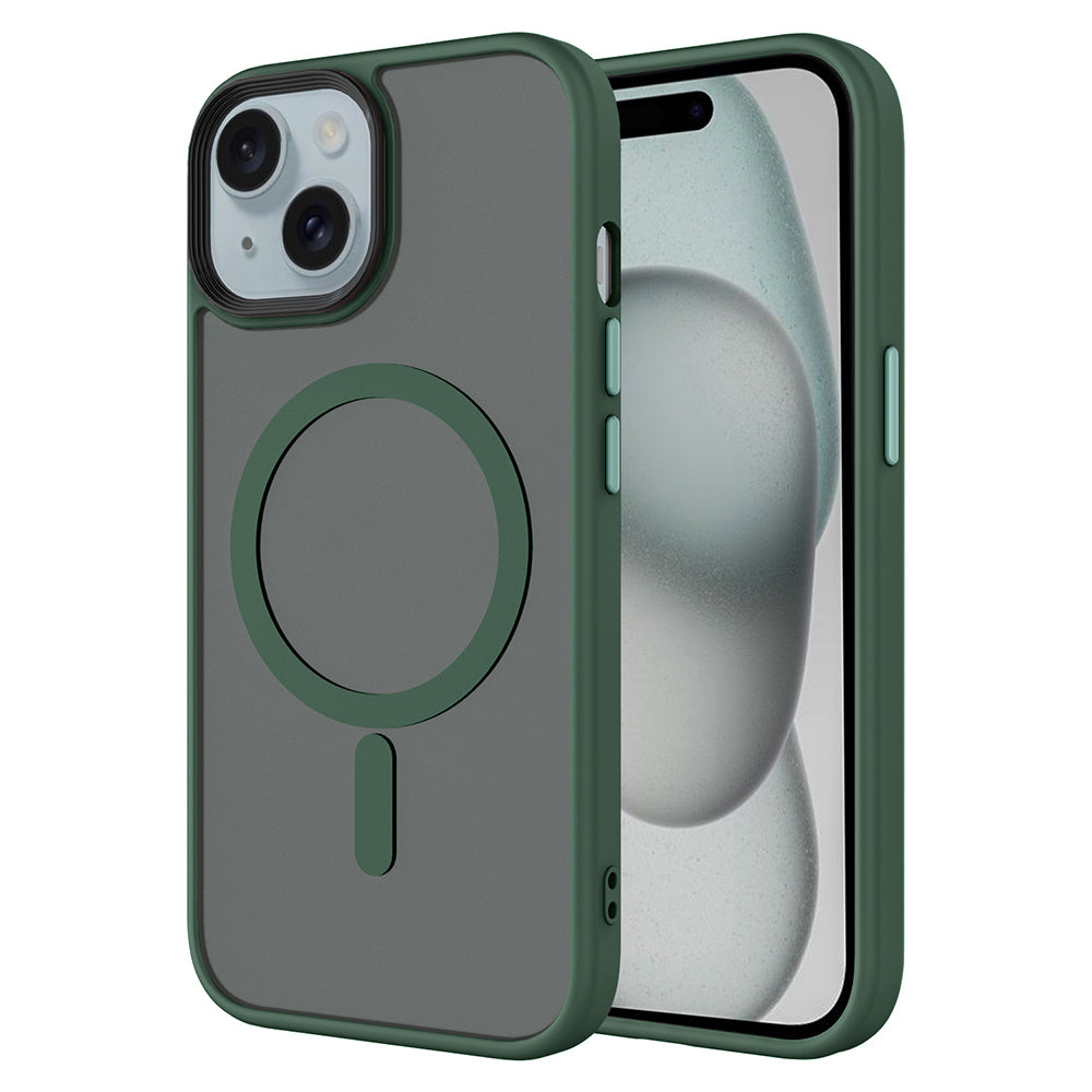Apple iPhone 15 Plus Uyumlu Kılıf Mat Arka Yüzey Wireless Şarj Özellikli Zore Flet M-safe Kapak