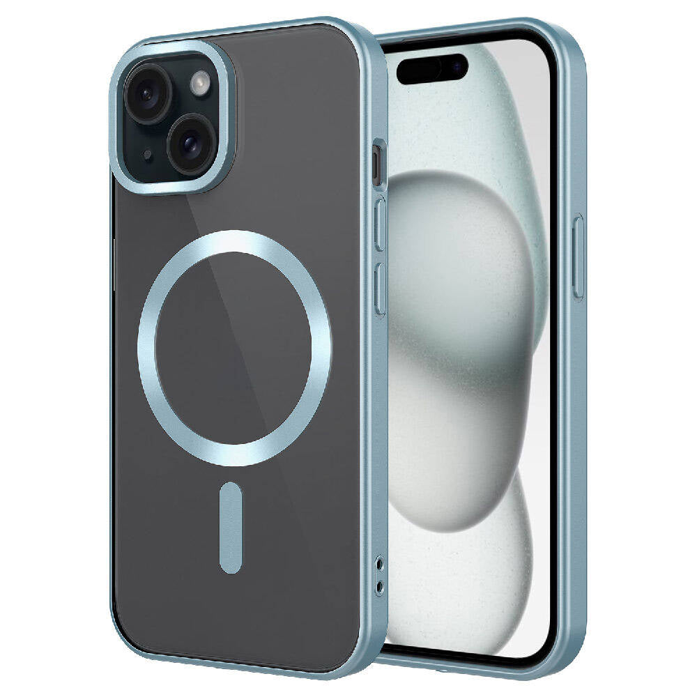 Apple iPhone 15 Plus Uyumlu Kılıf Mat Tasarımlı M-safe Wireless Şarj Özellikli Zore Mat Setro Kapak