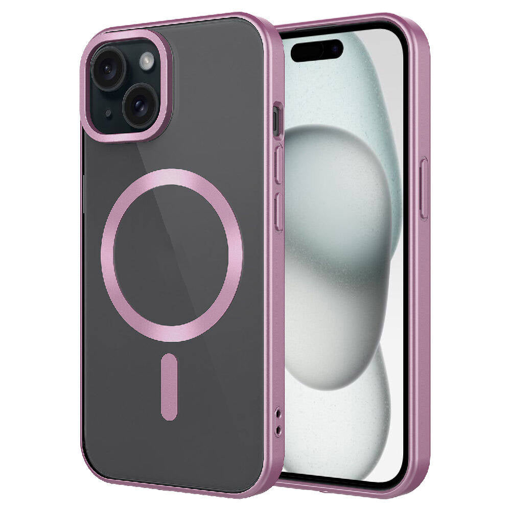 Apple iPhone 15 Plus Uyumlu Kılıf Mat Tasarımlı M-safe Wireless Şarj Özellikli Zore Mat Setro Kapak