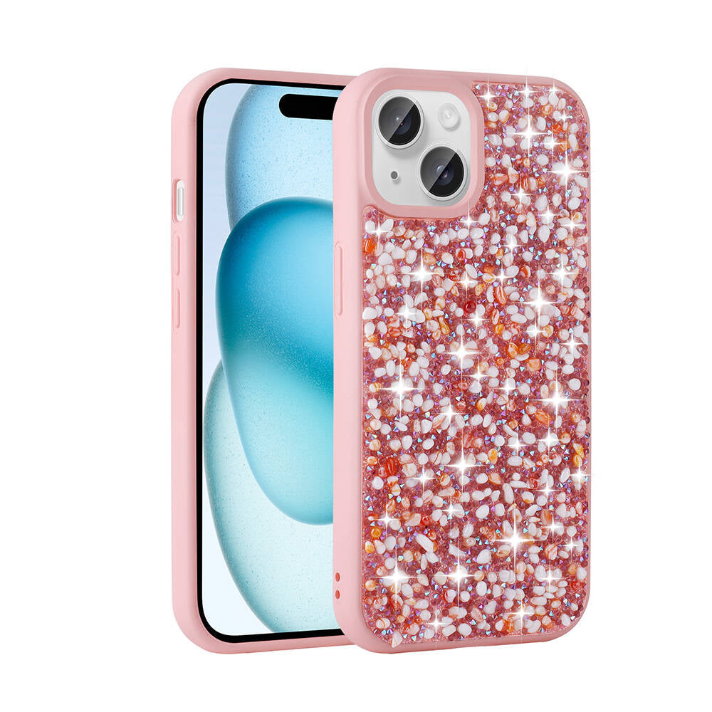 Apple iPhone 15 Plus Uyumlu Kılıf Parlak Taşlı Tasarım Zore Linea Kapak