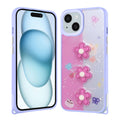 Apple iPhone 15 Plus Uyumlu Kılıf Parlayan Simli Kabartma Figürlü Zore Cevze Kapak