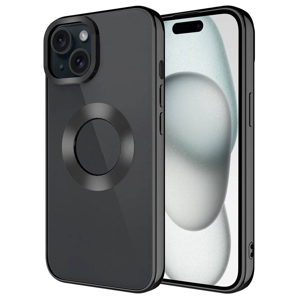 Apple iPhone 15 Plus Uyumlu Kılıf Tek Kamera Çerçeveli Logo Gösteren Zore Omega Kapak