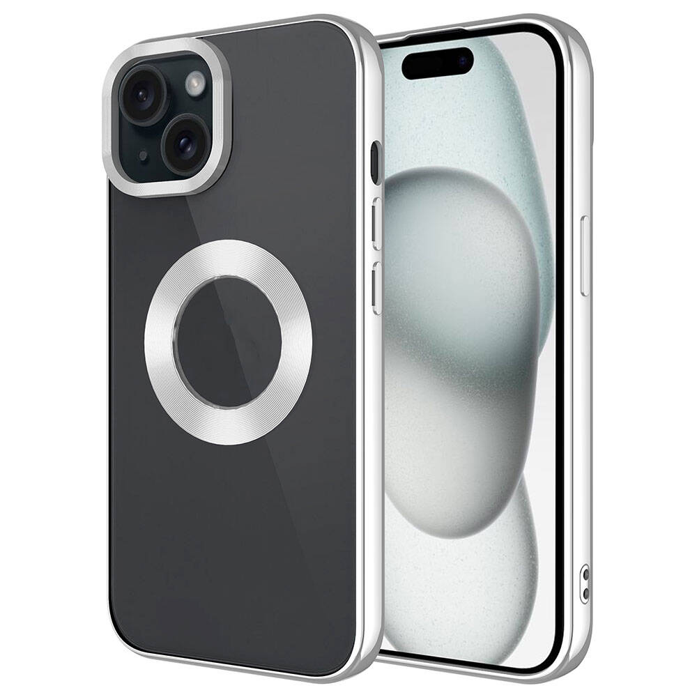 Apple iPhone 15 Plus Uyumlu Kılıf Tek Kamera Çerçeveli Logo Gösteren Zore Omega Kapak