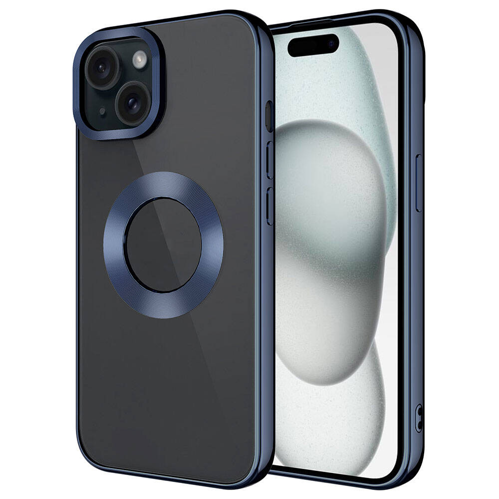 Apple iPhone 15 Plus Uyumlu Kılıf Tek Kamera Çerçeveli Logo Gösteren Zore Omega Kapak