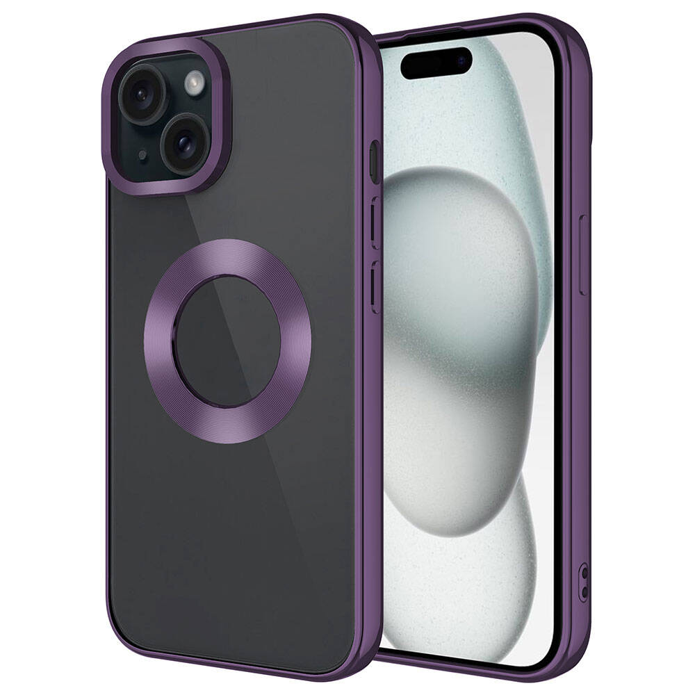 Apple iPhone 15 Plus Uyumlu Kılıf Tek Kamera Çerçeveli Logo Gösteren Zore Omega Kapak