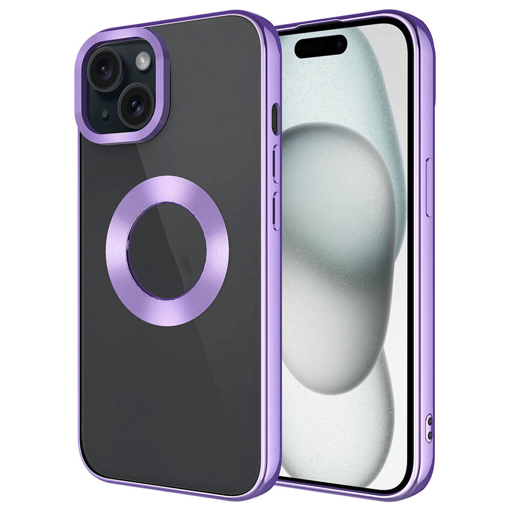 Apple iPhone 15 Plus Uyumlu Kılıf Tek Kamera Çerçeveli Logo Gösteren Zore Omega Kapak
