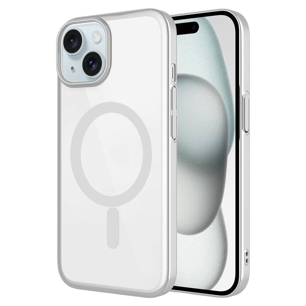 Apple iPhone 15 Plus Uyumlu Kılıf Wireless Şarj Özellikli Sert PC Zore Mat Riksos M-safe Kapak