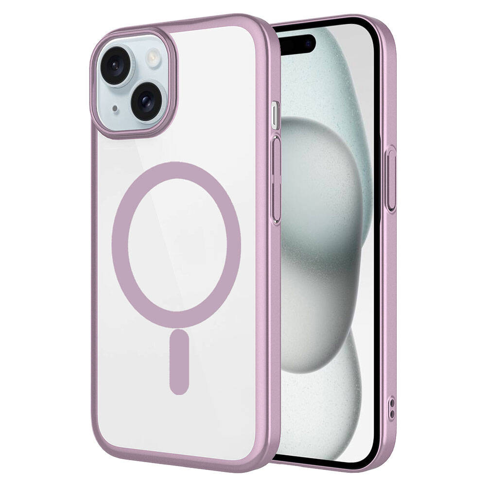 Apple iPhone 15 Plus Uyumlu Kılıf Wireless Şarj Özellikli Sert PC Zore Mat Riksos M-safe Kapak