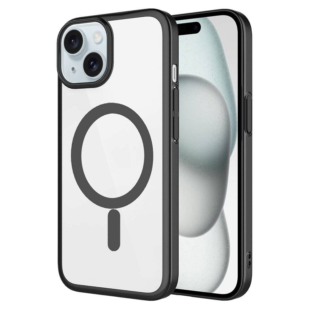 Apple iPhone 15 Plus Uyumlu Kılıf Wireless Şarj Özellikli Sert PC Zore Mat Riksos M-safe Kapak
